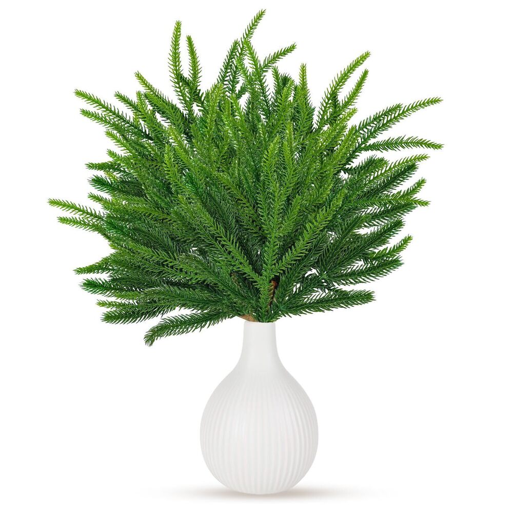 1486 36PCS Christmas Norfolk Pine Branches,18 Inch Norfolk Pine Stems